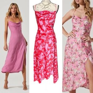 Astr The Label Gaia Pink and Red Floral Midi Dress NWT - M